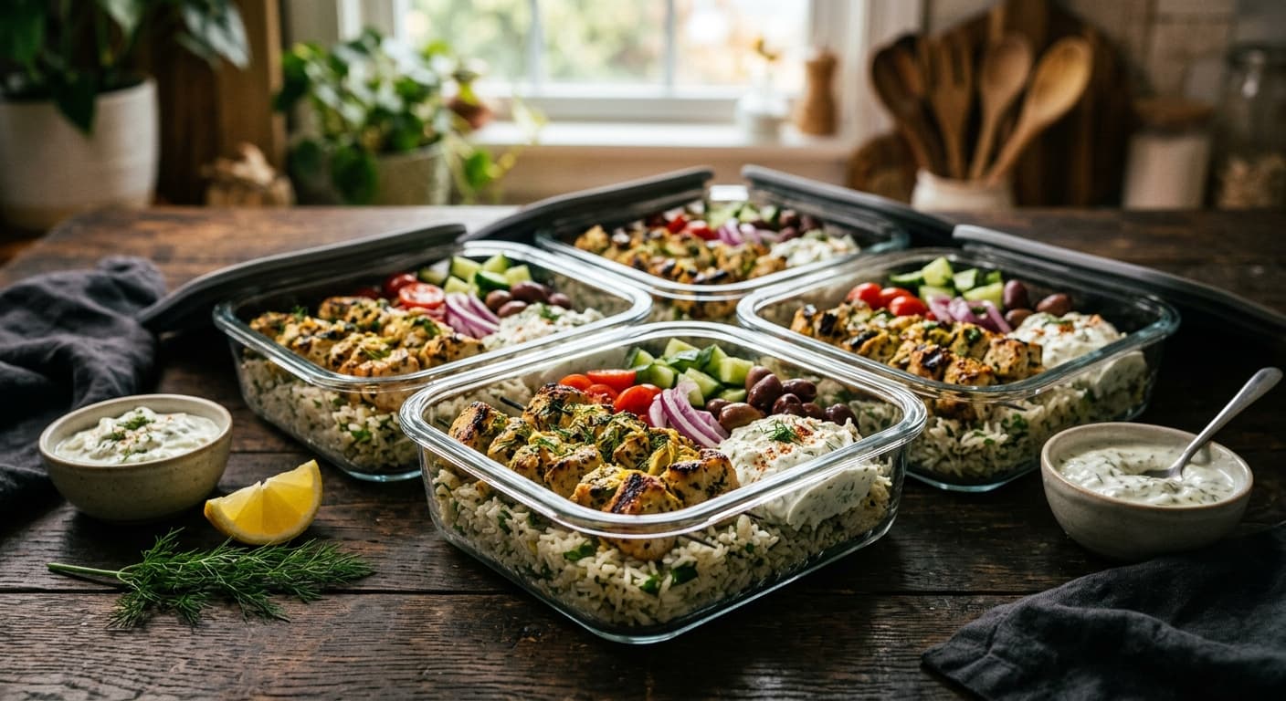 Chicken Souvlaki Meal Prep Bowls