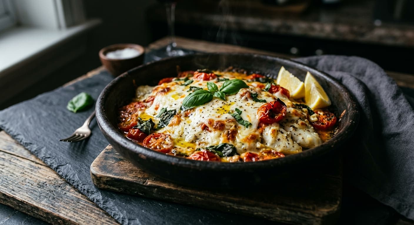 Mozzarella & Tomato Baked Tilapia