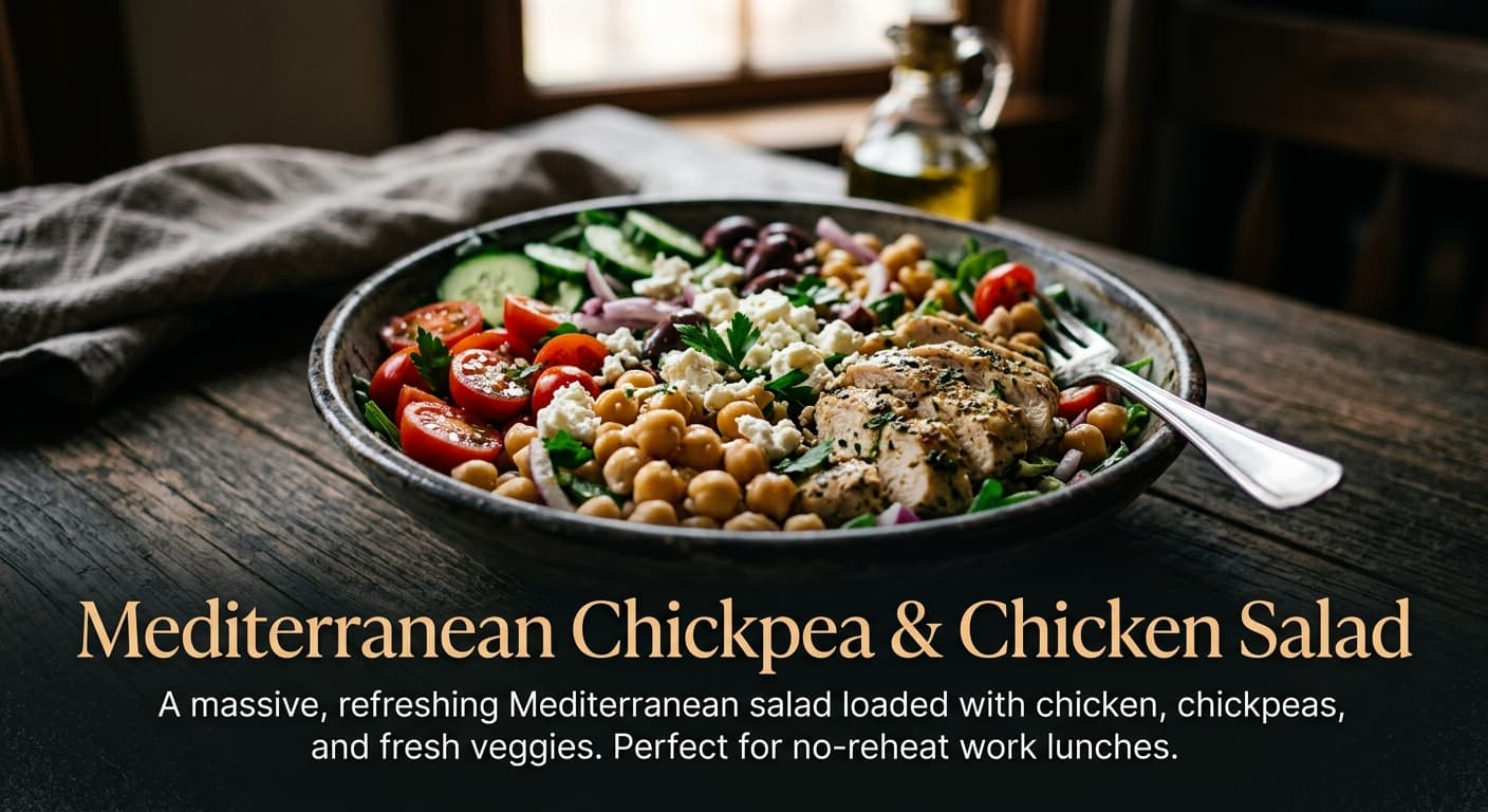 Mediterranean Chickpea & Chicken Salad