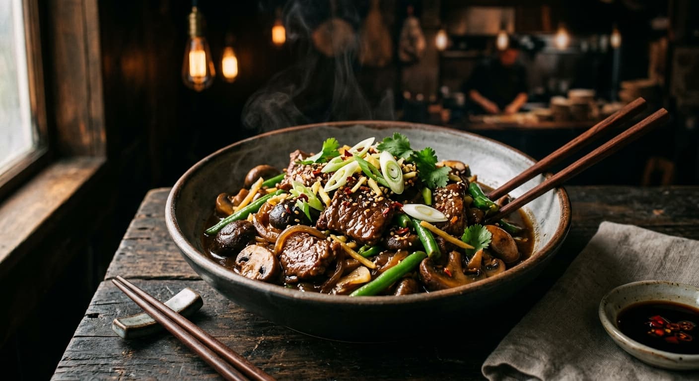 Ginger Beef & Mushroom Stir-fry