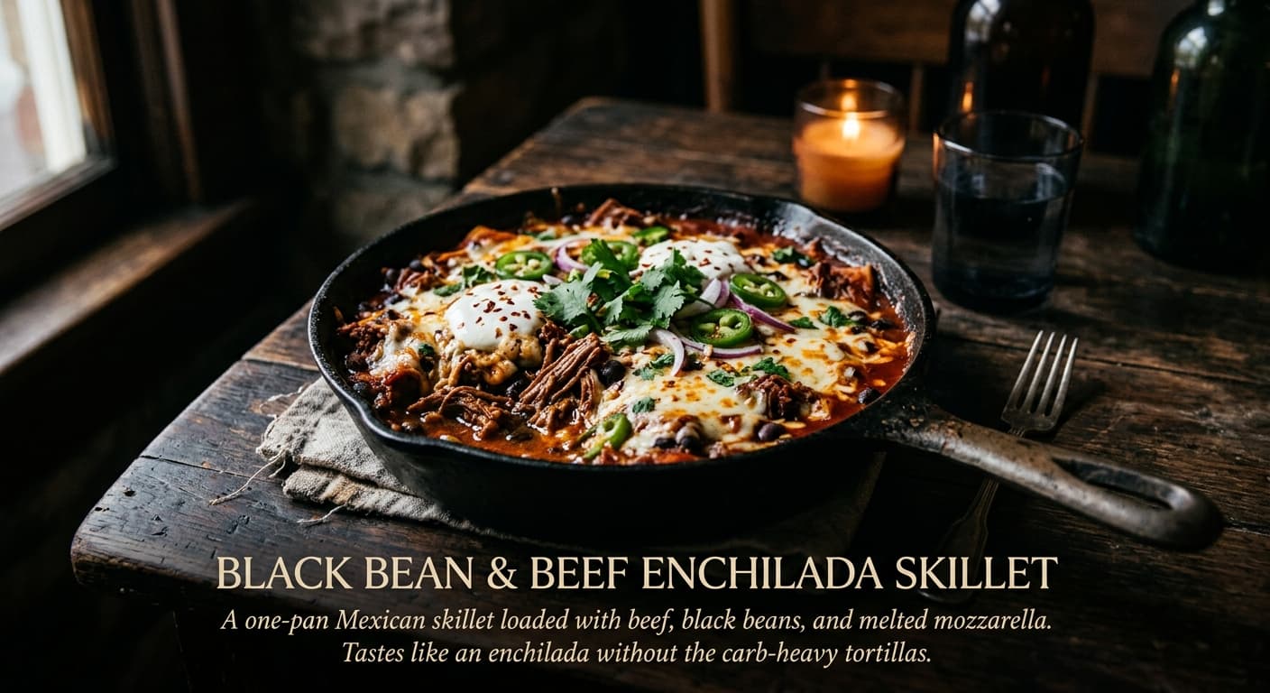 Black Bean & Beef Enchilada Skillet