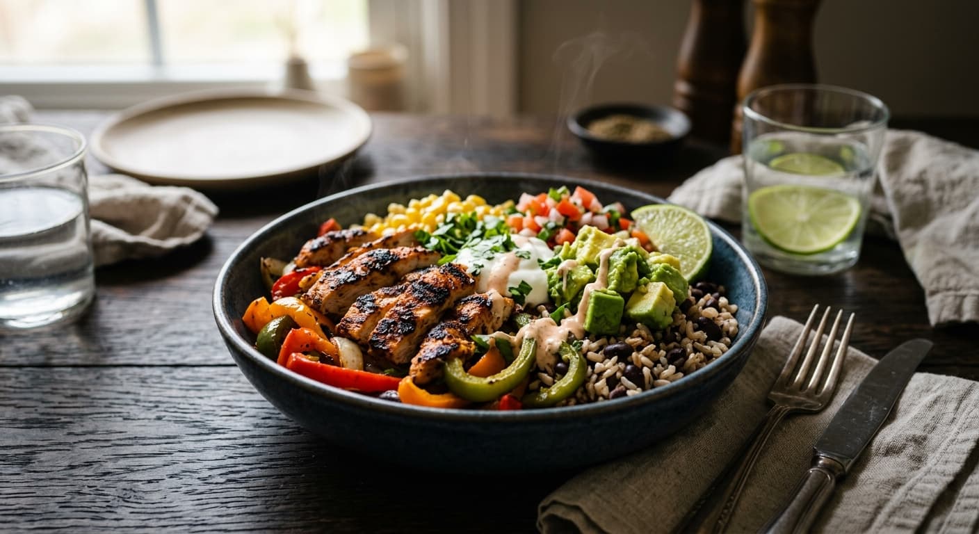 High-Protein Chicken Fajita Bowl