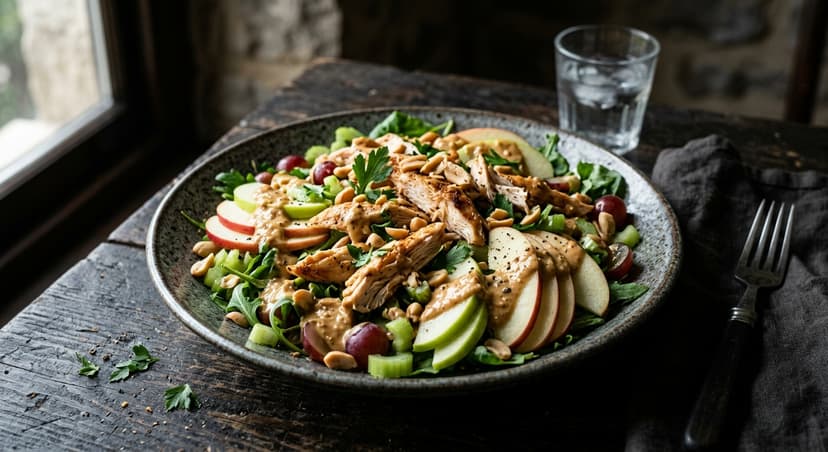 Chicken & Apple Salad with Peanut Dressing