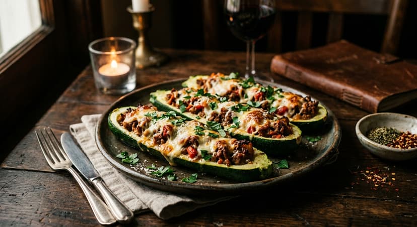 Veal Stuffed Zucchini Boats