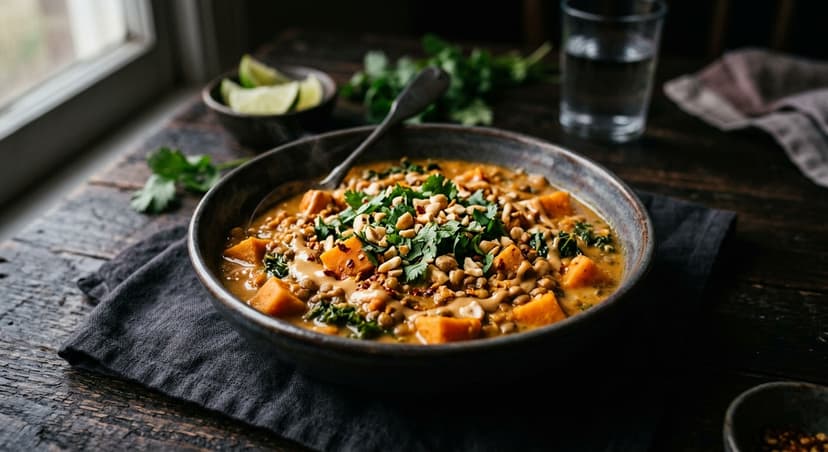 Sweet Potato, Lentil & Peanut Stew