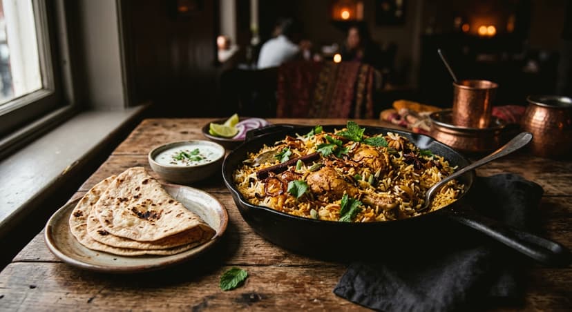 Chicken Biryani with Flatbread (Restaurant)